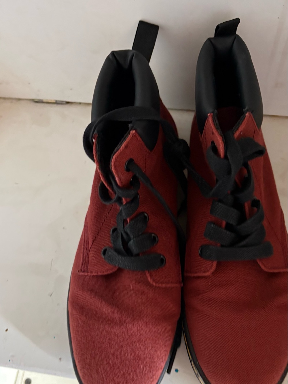 Dr. Martens Men's Burgundy High-Top Sneakers with Black Trim